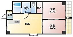 エスペラール武庫之荘 2LDKの間取図画像
