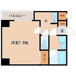 シエテ立花駅前 1Kの間取図画像