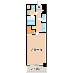アジュール水堂 1Kの間取図画像