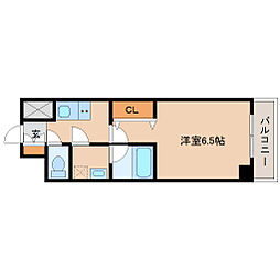ブランTAT尼崎七松1 1Kの間取図画像