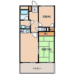 ソシア武庫川 2LDKの間取図画像
