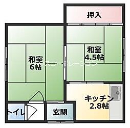 白鶴荘 2Kの間取図画像