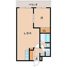 エトワール21 1LDKの間取図画像