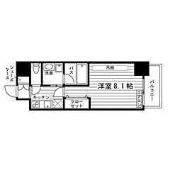 KTGレジデンス螢池 1Kの間取図画像