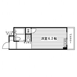 天王寺学生会館 ワンルームの間取図画像