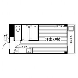 城戸マンション ワンルームの間取図画像