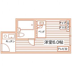 ベルヴュコート江坂 ワンルームの間取図画像