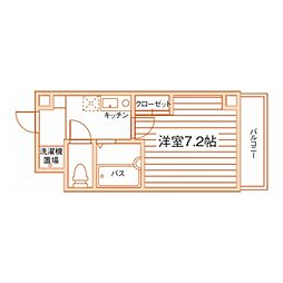シャトー弥生 ワンルームの間取図画像