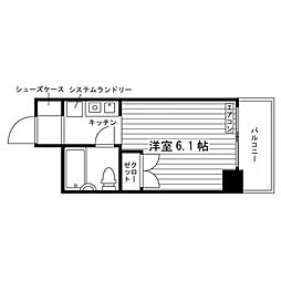 グランピーノ同心 1Kの間取図画像