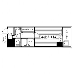 ヴェルテス南国 1Kの間取図画像