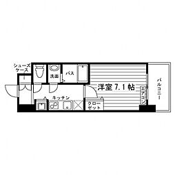 UURCOURT大阪十三本町 1Kの間取図画像