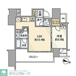 プラウド九段南 3階1LDKの間取り