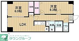フェリーチェお茶の水 7階2LDKの間取り