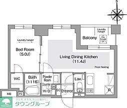 コンフォリア・リヴ文京護国寺 1LDKの間取図画像