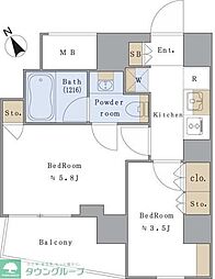 Brillia ist 文京茗荷谷 4階2Kの間取り