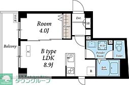 リブリ・ヒルサイド銀杏坂 3階1LDKの間取り
