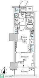 パークアクシス錦糸公園 6階1DKの間取り