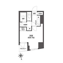 GRAN PASEO 市谷甲良町 12階1Kの間取り