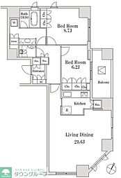 LaSante一番町 2LDKの間取図画像