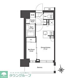 ＨＦ八広レジデンス 8階1DKの間取り