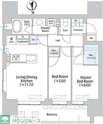 パークホームズ本郷三丁目 2LDKの間取図画像