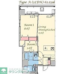 台東区下谷2丁目マンション 2LDKの間取図画像