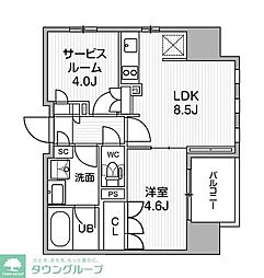 グランエール西日暮里NORTH 1SLDKの間取図画像