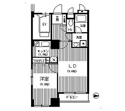 アクアコート 1LDKの間取図画像
