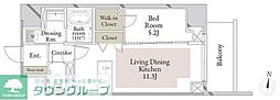 スカイテラス南大塚 1LDKの間取図画像