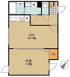 VORT文京白山residence 1LDKの間取図画像