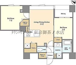 東神田テラスレジデンス 2LDKの間取図画像
