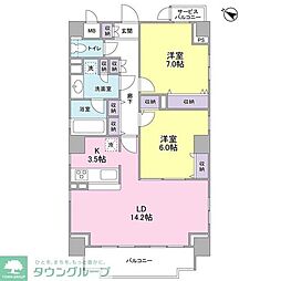 ヴェルデュール本郷壱番館 2LDKの間取図画像