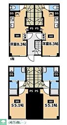 新宿区山吹町マンション 1SKの間取図画像