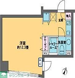 カスタリア水天宮2 1Kの間取図画像