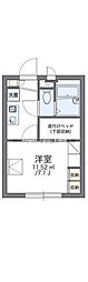 レオパレス豊藤2 1Kの間取図画像