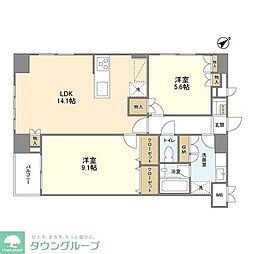 ナーベルお茶の水 2LDKの間取図画像