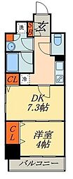 日神デュオステージ浅草橋 1DKの間取図画像