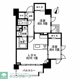クリオラベルヴィ市ヶ谷 2LDKの間取図画像