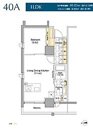 ザ・パークハビオ上野レジデンス 1LDKの間取図画像
