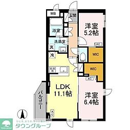 ロイジェント上板橋 2LDKの間取図画像