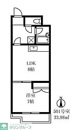 パークサイドマンション松が丘 1LDKの間取図画像