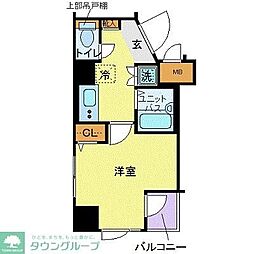 フォルトゥナ文京後楽園 1Kの間取図画像