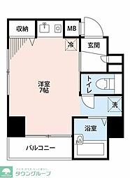 プリンセス・アイル後楽園 ワンルームの間取図画像