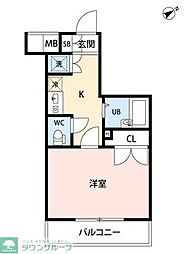 アーバイル文京白山 1Kの間取図画像