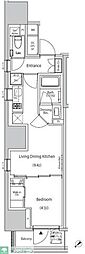 ザ・パークハビオ市ヶ谷ウエスト 1LDKの間取図画像