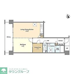 アーバンライフ目白駅前1号棟 1SLDKの間取図画像