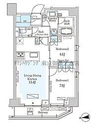 PARKAXIS三番町 2LDKの間取図画像