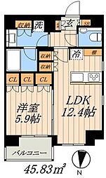 エルスタンザ平河町 1LDKの間取図画像
