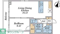 CALM大塚 1LDKの間取図画像