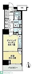 パークハウス文京関口 1DKの間取図画像